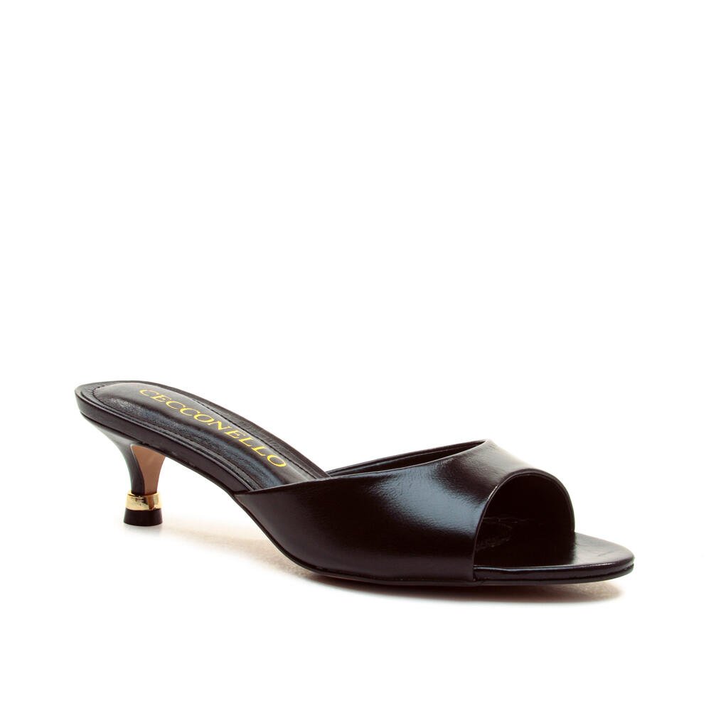 Tamanco Couro Preto Salto Baixo Cecconello 2799001-7 Preto 2