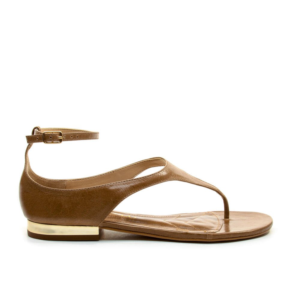 Rasteira Couro Marrom Cecconello 2751005-1