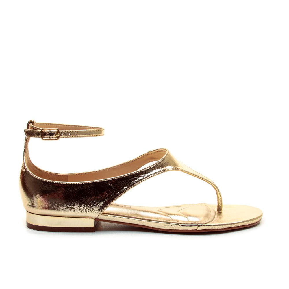 Rasteira Couro Ouro Light Cecconello 2751005-2