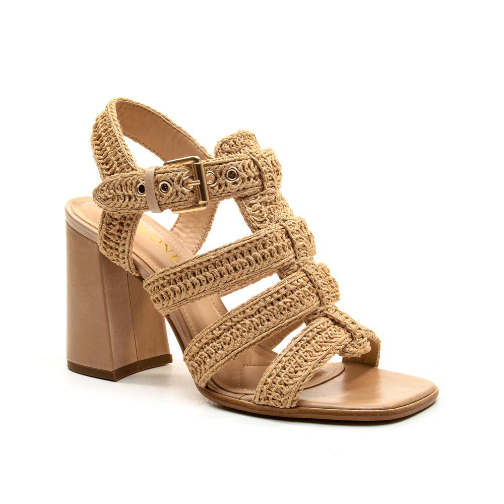 Sandália Nude Bordada Salto Alto Cecconello 2759008-1 Creme 3