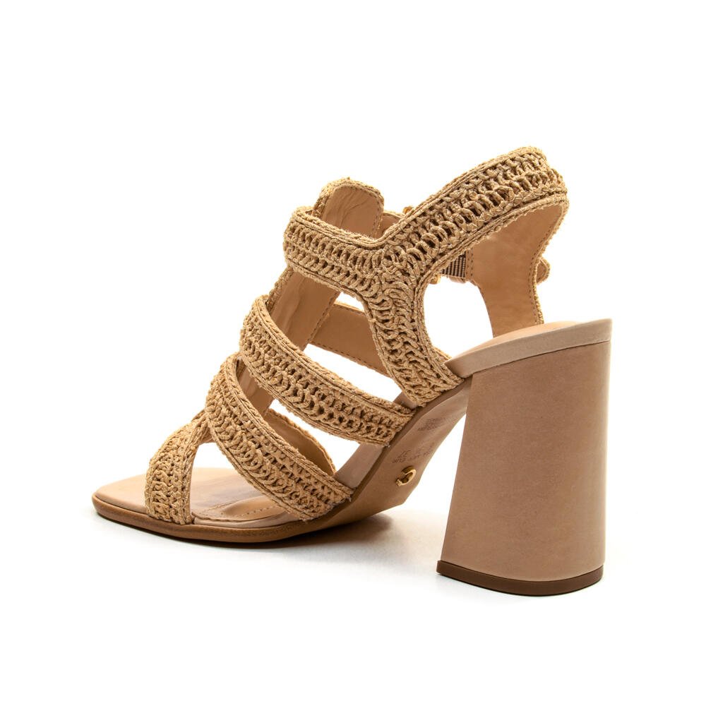 Sandália Nude Bordada Salto Alto Cecconello 2759008-1 Creme 4