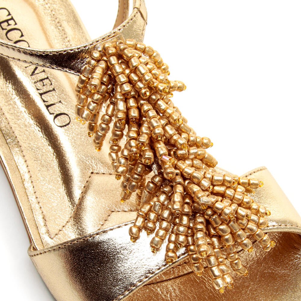 Rasteira Couro Ouro Light Cecconello 2751004-2 Dourado 5