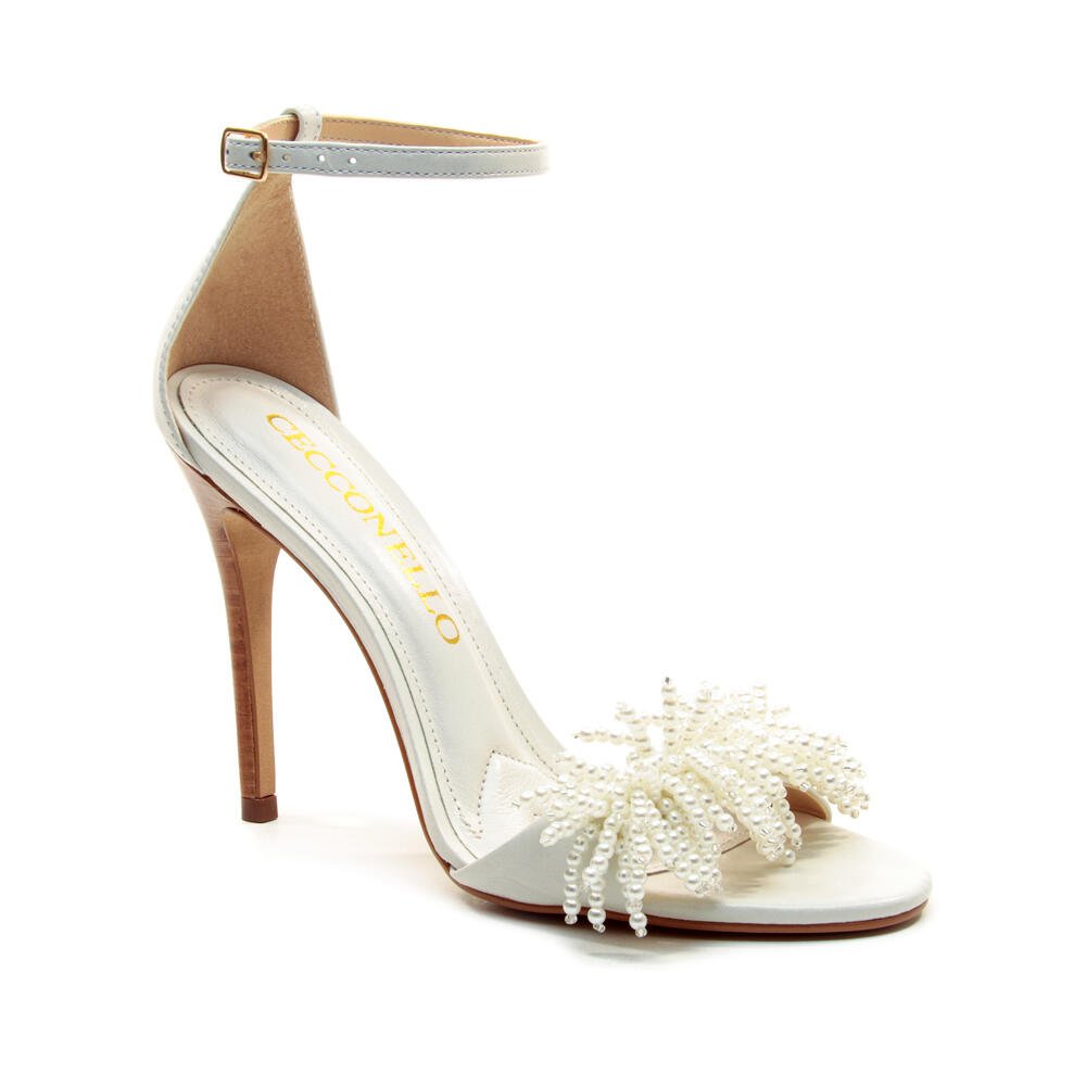 Sandália Couro Branco Salto Alto Cecconello 2858001-1 Branco 2