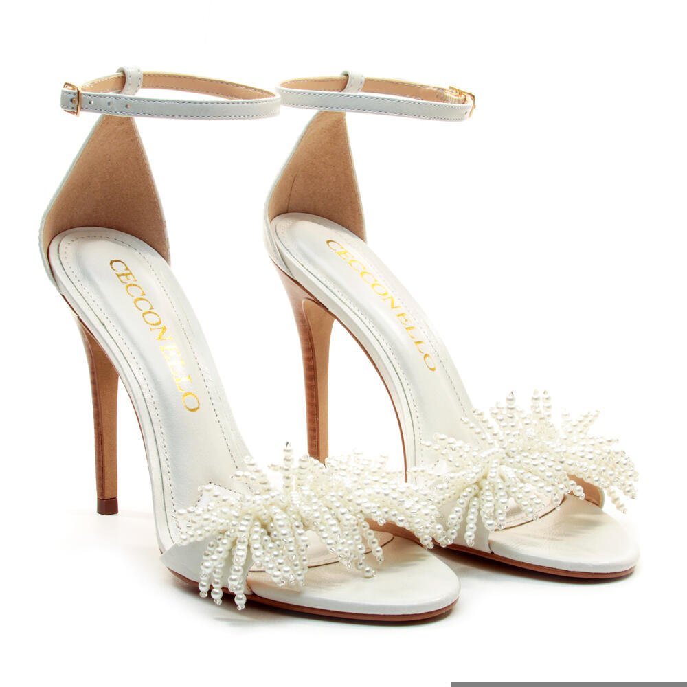 Sandália Couro Branco Salto Alto Cecconello 2858001-1 Branco 4
