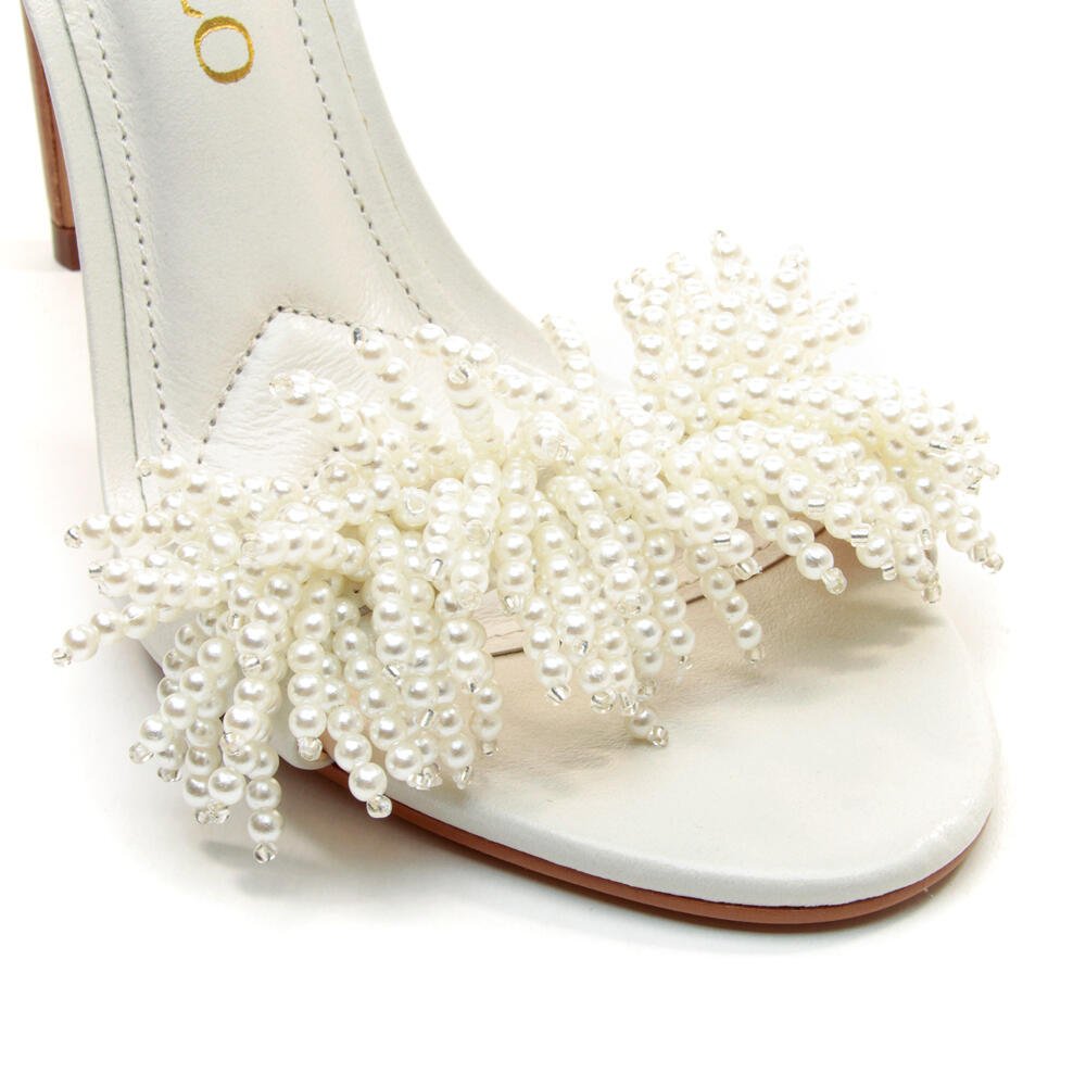 Sandália Couro Branco Salto Alto Cecconello 2858001-1 Branco 5