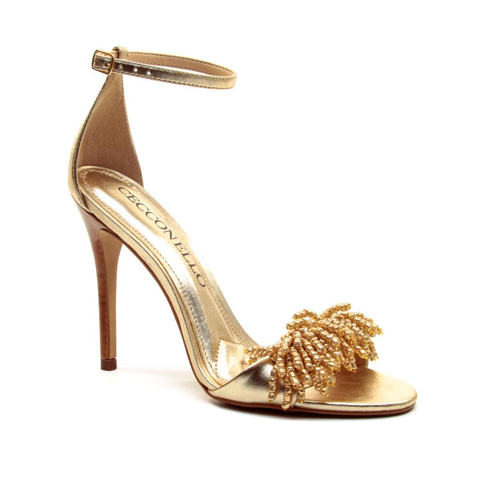 Sandália Couro Ouro Light Salto Alto Cecconello 2858001-2 Dourado 3