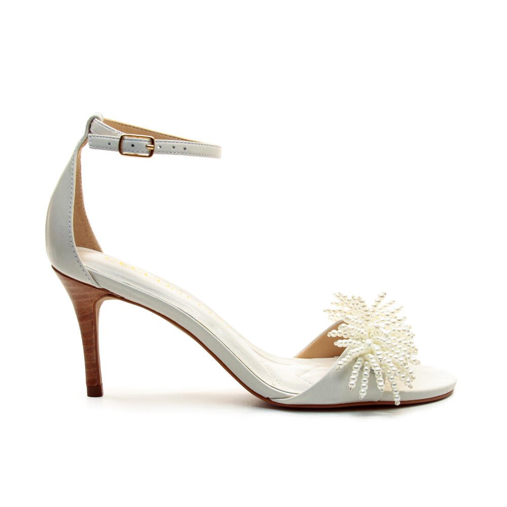 Sandália Couro Branco Salto Médio Cecconello 2859001-1