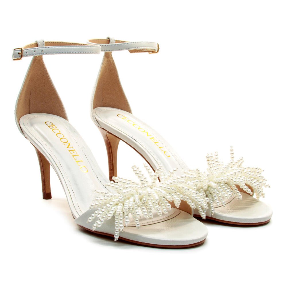 Sandália Couro Branco Salto Médio Cecconello 2859001-1 Branco 5