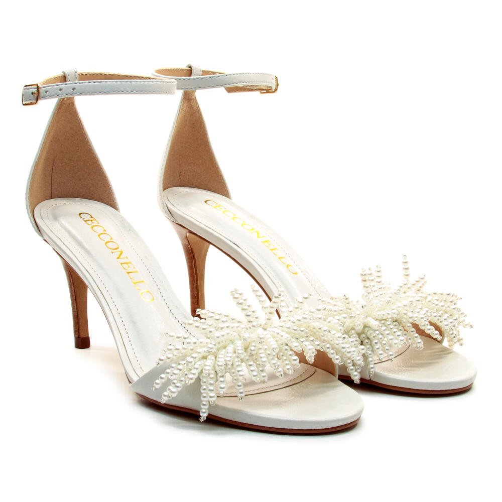 Sandália Couro Branco Salto Médio Cecconello 2859001-1 Branco 4