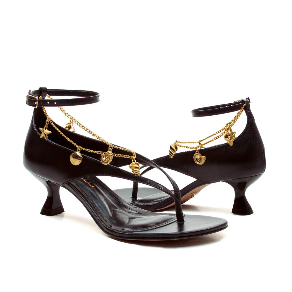 Sandália Couro Preto Salto Baixo Cecconello 2754002-3 Preto 4