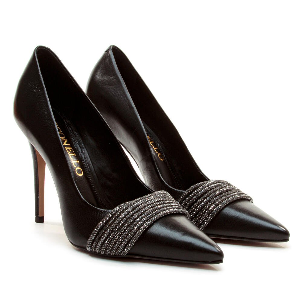 Scarpin Couro Preto Salto Alto Cecconello 2856001-1 Preto 5