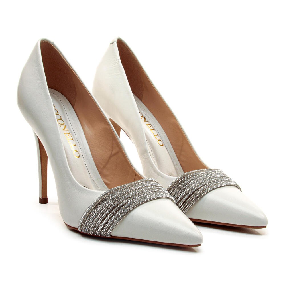 Scarpin Couro Branco Salto Alto Cecconello 2856001-2 Branco 5