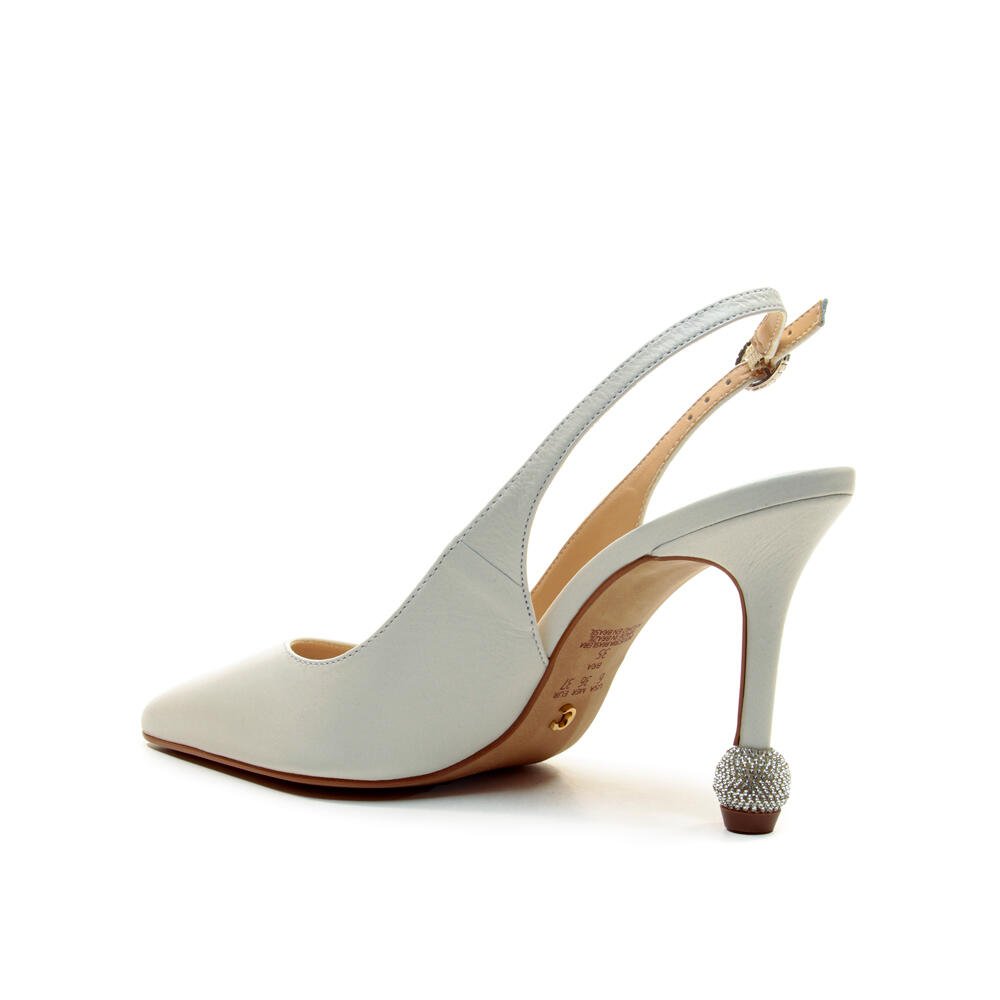 Slingback Couro Branco Salto Alto Cecconello 2854001-1 Branco 4
