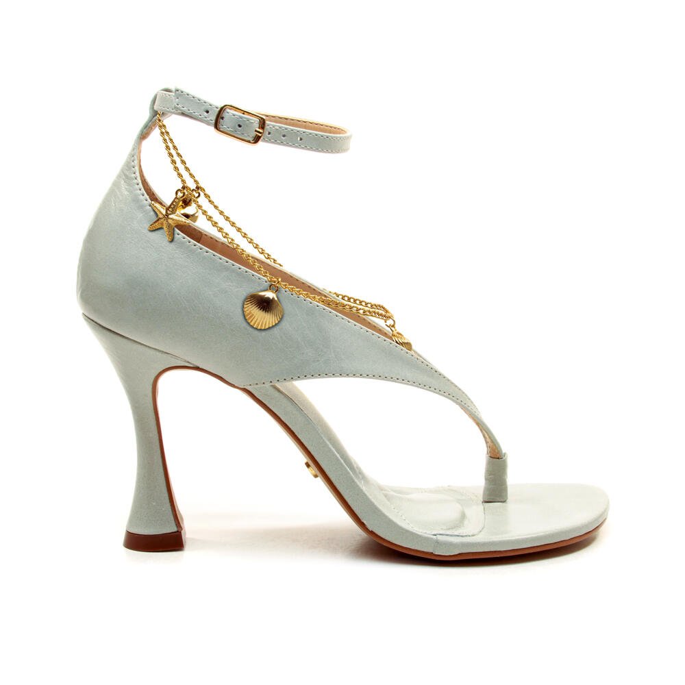 Sandália Couro Verde Salto Alto Cecconello 2794001-3