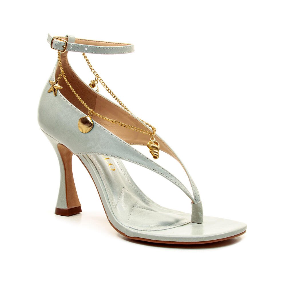 Sandália Couro Verde Salto Alto Cecconello 2794001-3 Verde 2