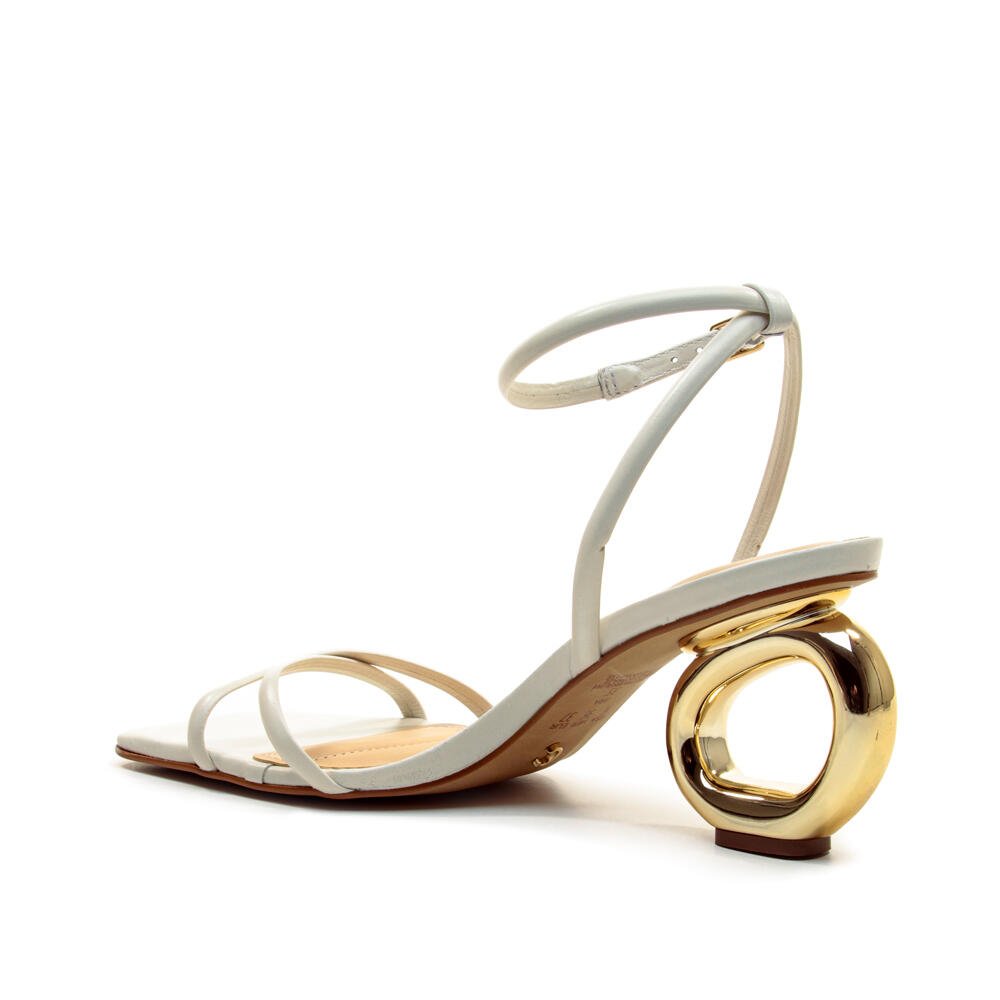 Sandália Couro Branco Salto Médio Cecconello 2226003-14 Branco 4