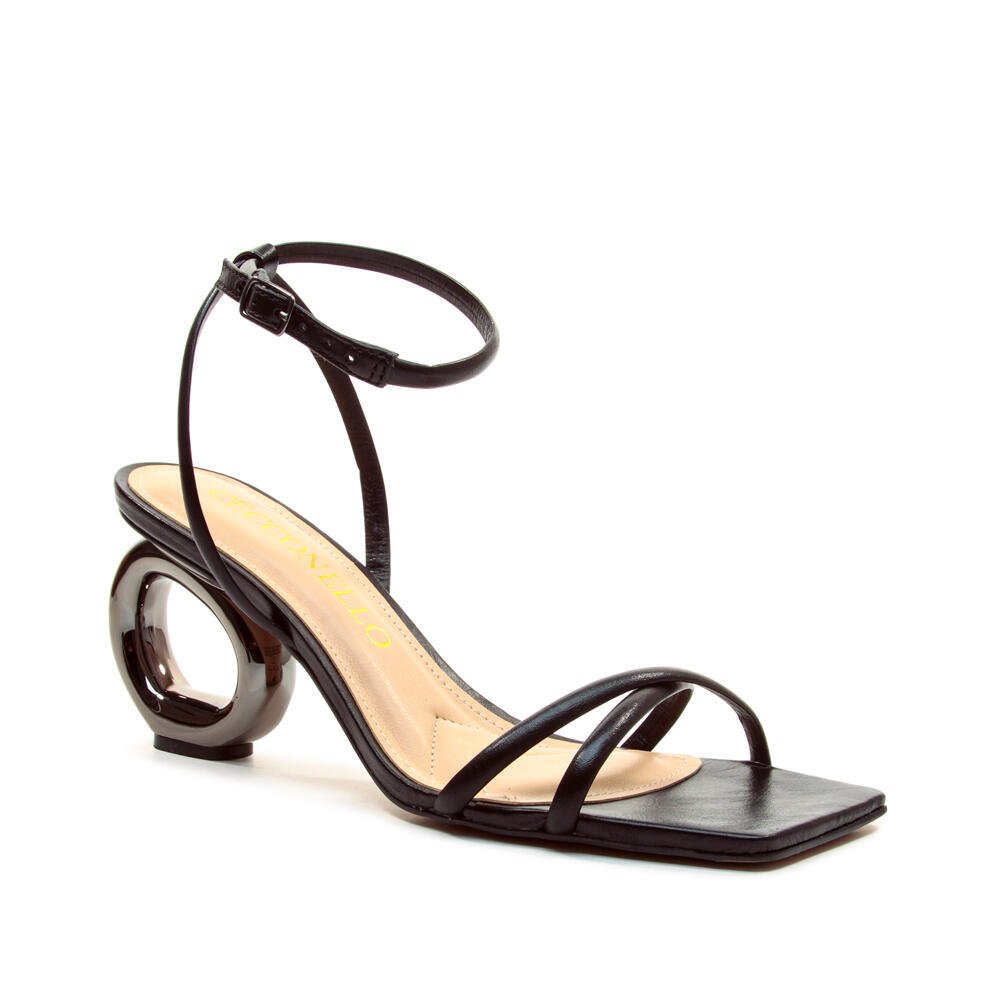 Sandália Couro Preto Salto Médio Cecconello 2226003-15 Preto 3