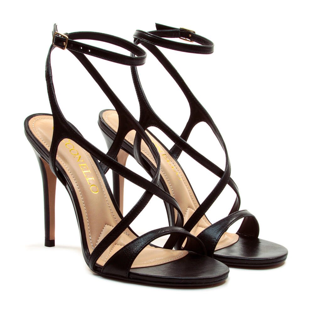 Sandália Couro Preto Salto Alto Cecconello 2844004-2 Preto 5