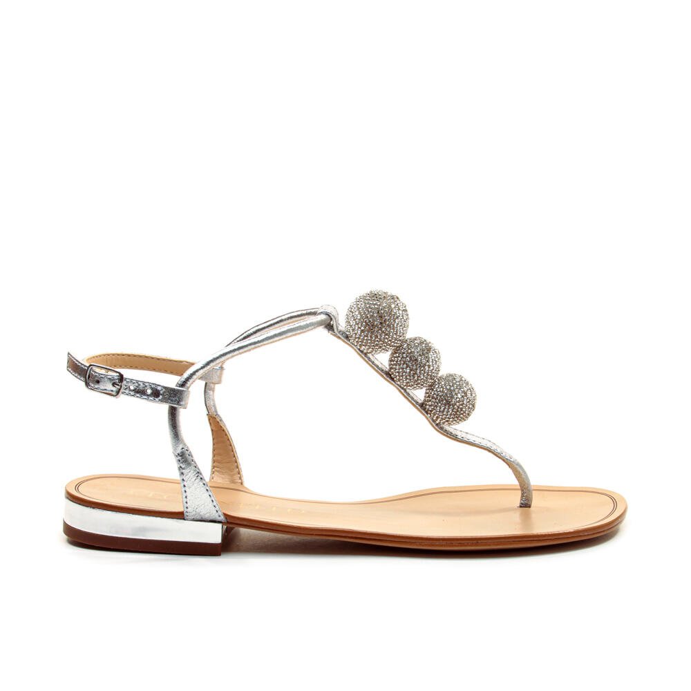 Rasteira Couro Prata Cecconello 2724018-1