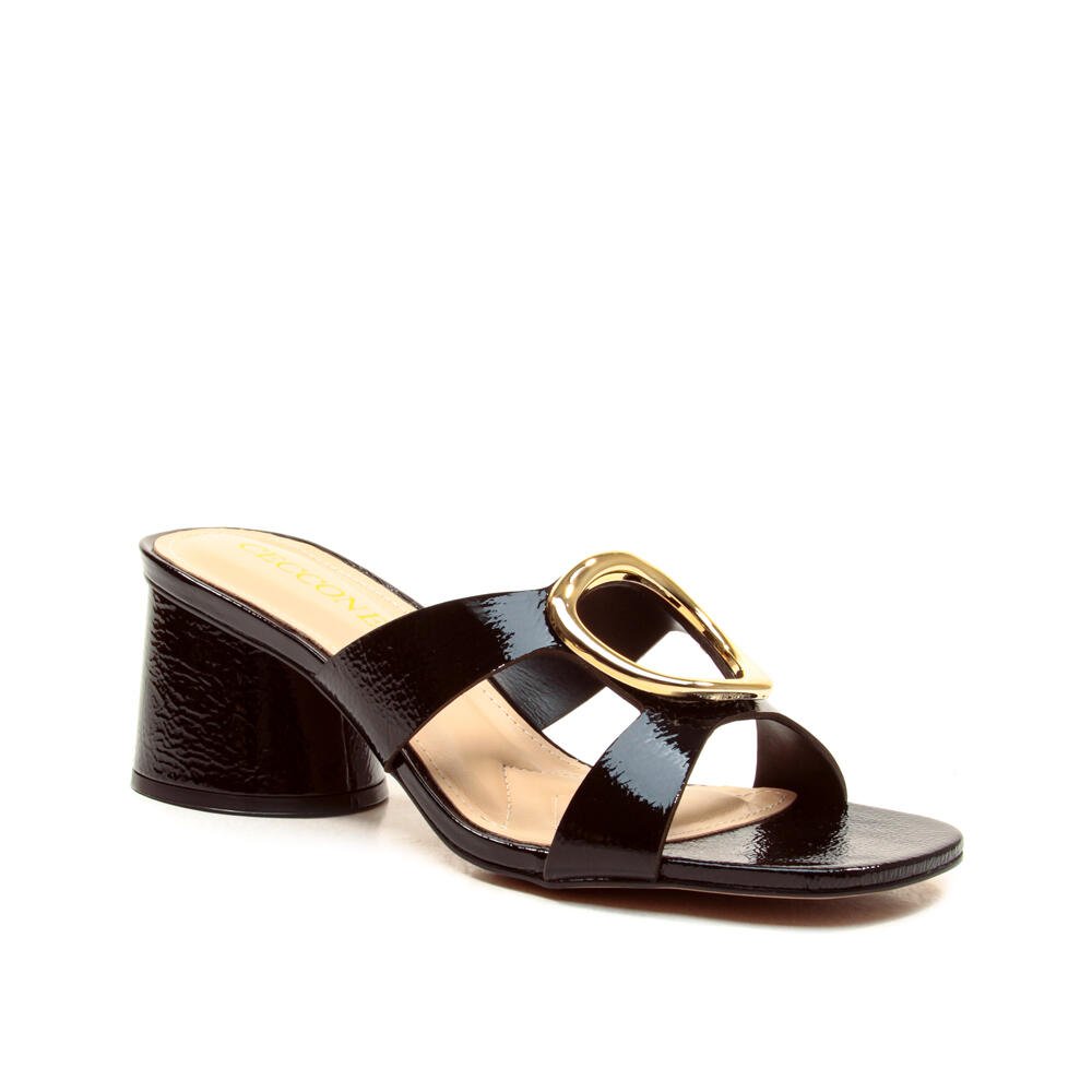 Tamanco Couro Preto Salto Médio Cecconello 2542003-21 Preto 2