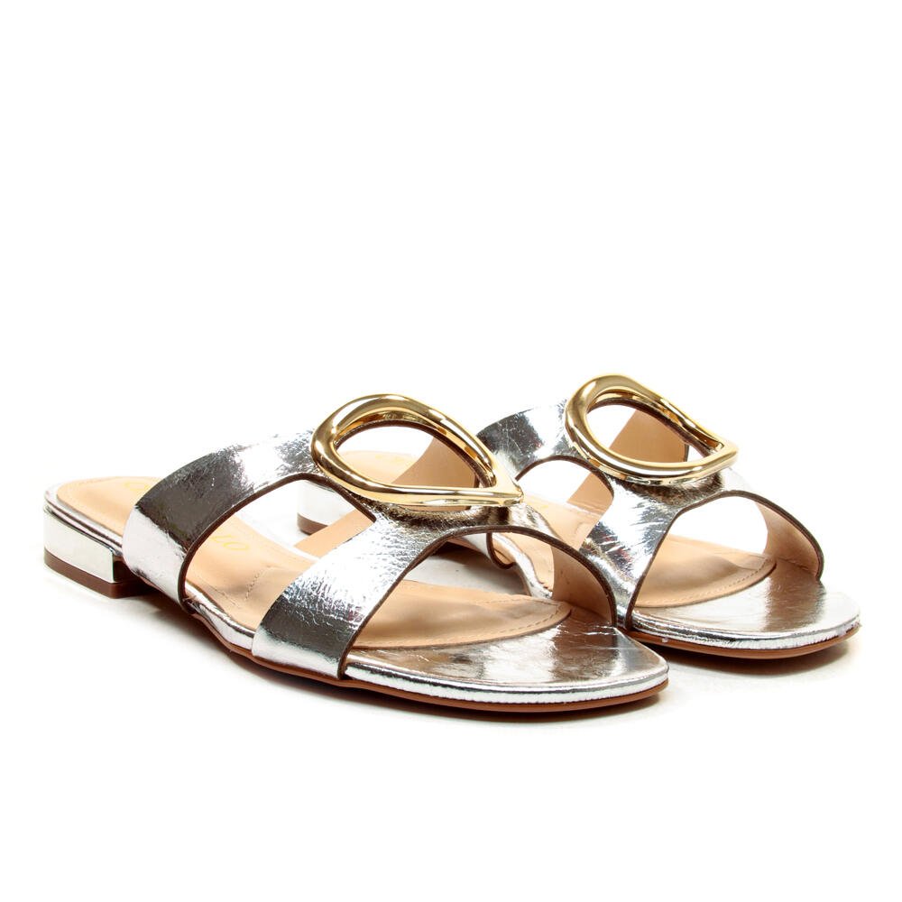 Rasteira Couro Prata Cecconello 2498004-16 Prata 4