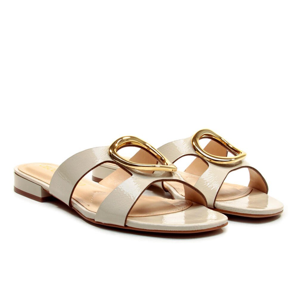 Rasteira Couro Off White Cecconello 2498004-17 Off White 3