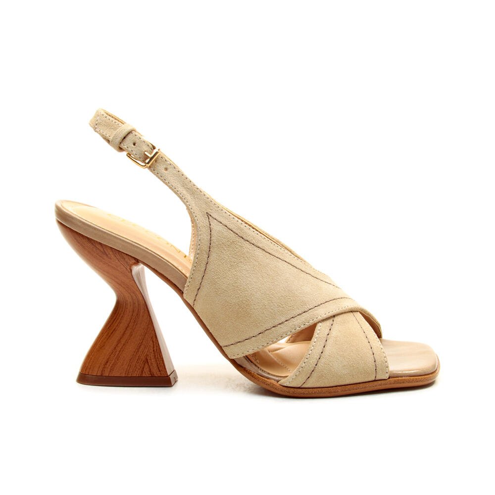 Sandália Couro Creme Salto Alto Cecconello 2718005-7 Creme 5