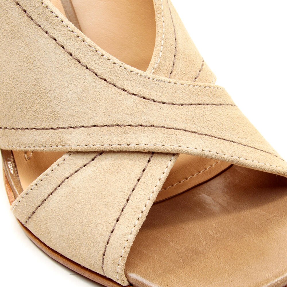 Sandália Couro Creme Salto Alto Cecconello 2718005-7 Creme 4