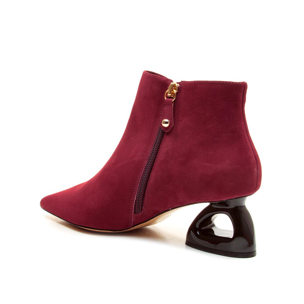 Bota Couro Vermelho Cano Curto Cecconello 2449001-8