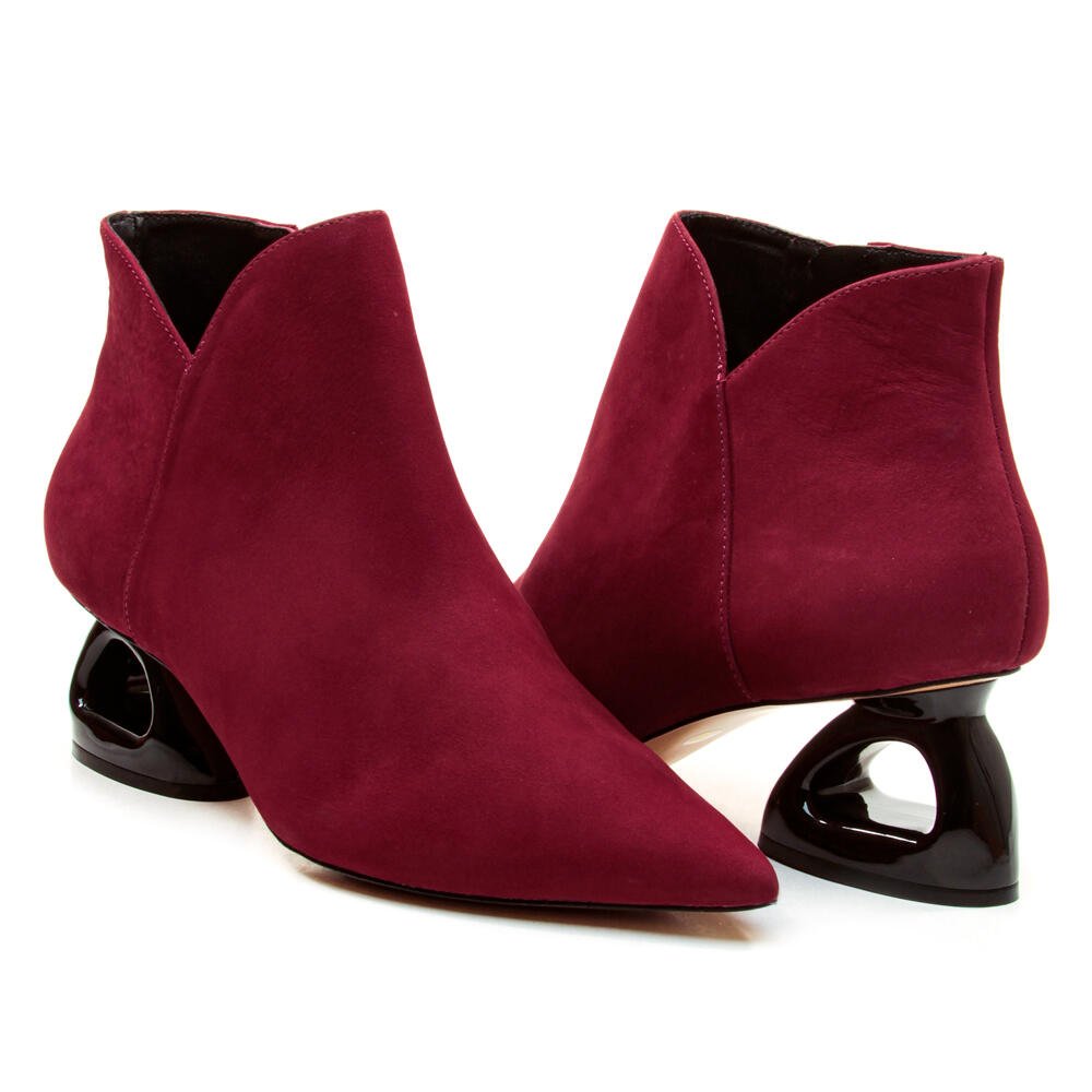 Bota Couro Vermelho Cano Curto Cecconello 2449001-8 Vermelho 3