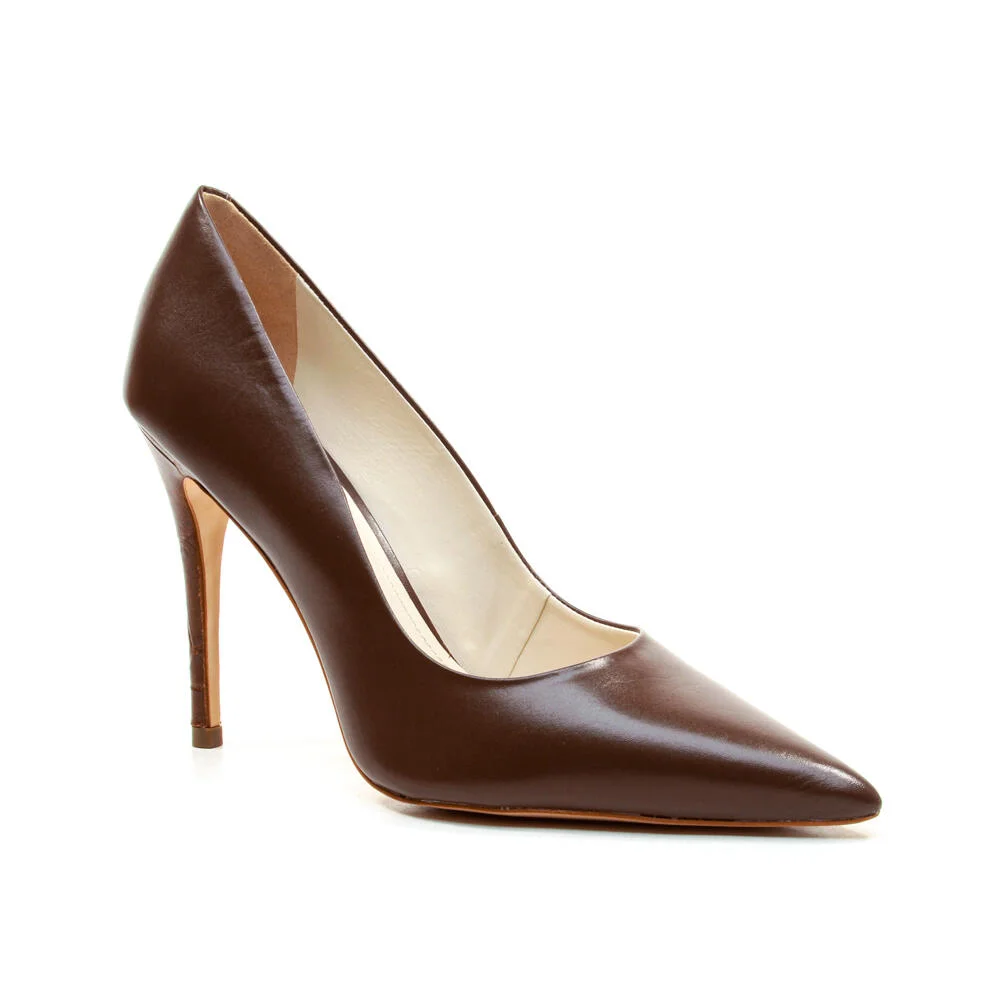 Scarpin Couro Marrom Salto Alto Cecconello 2130008-127 Marrom 2