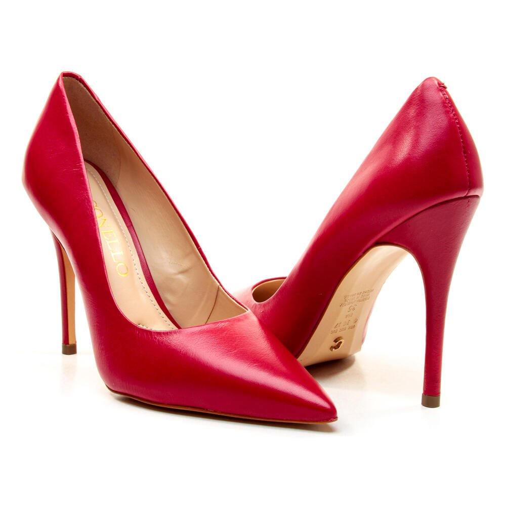 Scarpin Couro Vermelho Salto Alto Cecconello 2130008-50 Vermelho 5