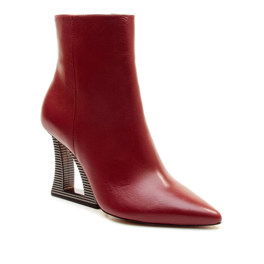 Bota Couro Vermelho Cano Curto Cecconello 2443001-9 Vermelho 2