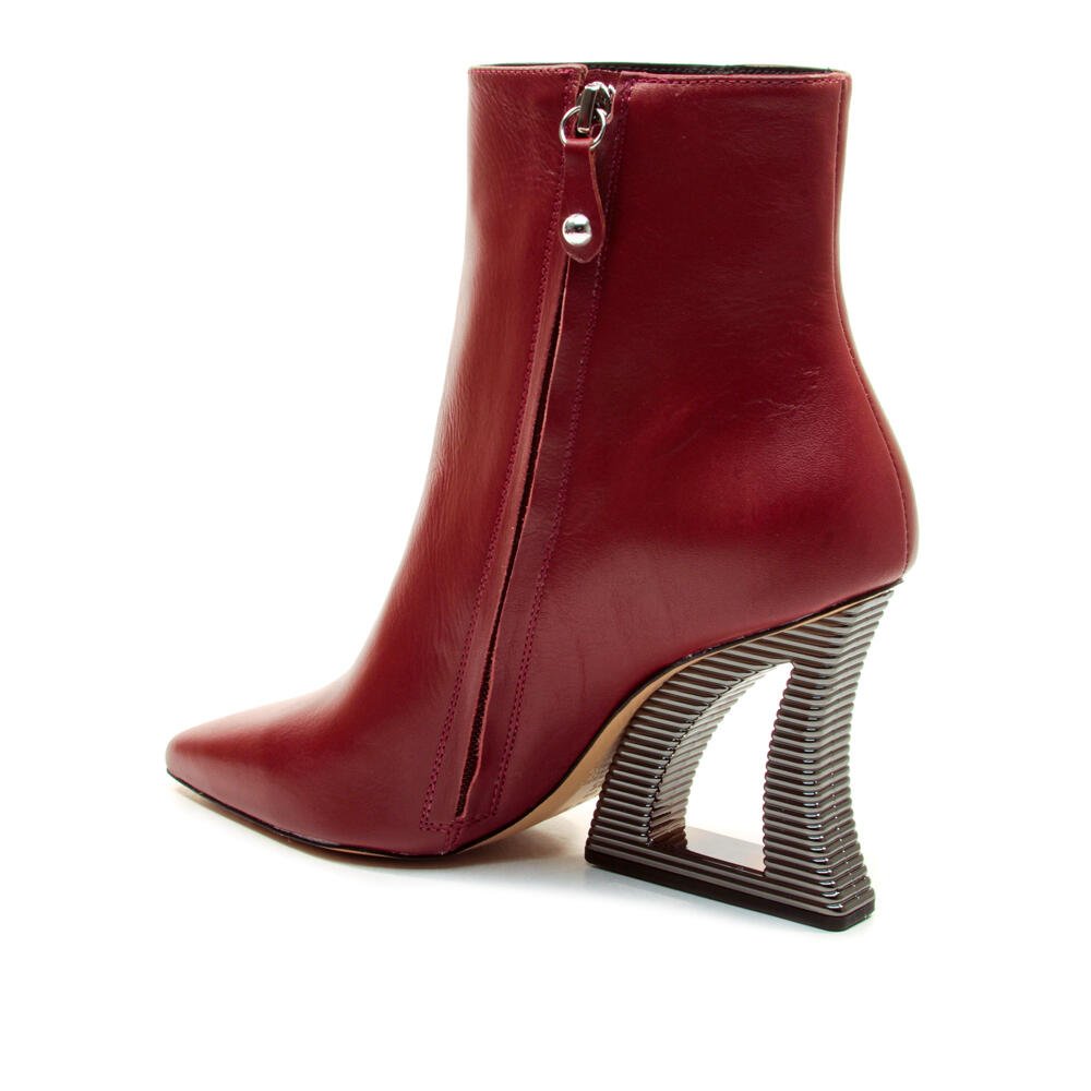 Bota Couro Vermelho Cano Curto Cecconello 2443001-9 Vermelho 3