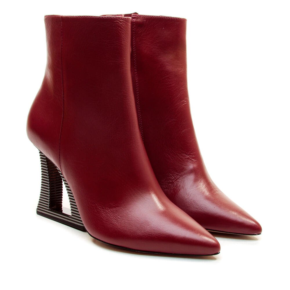 Bota Couro Vermelho Cano Curto Cecconello 2443001-9 Vermelho 4