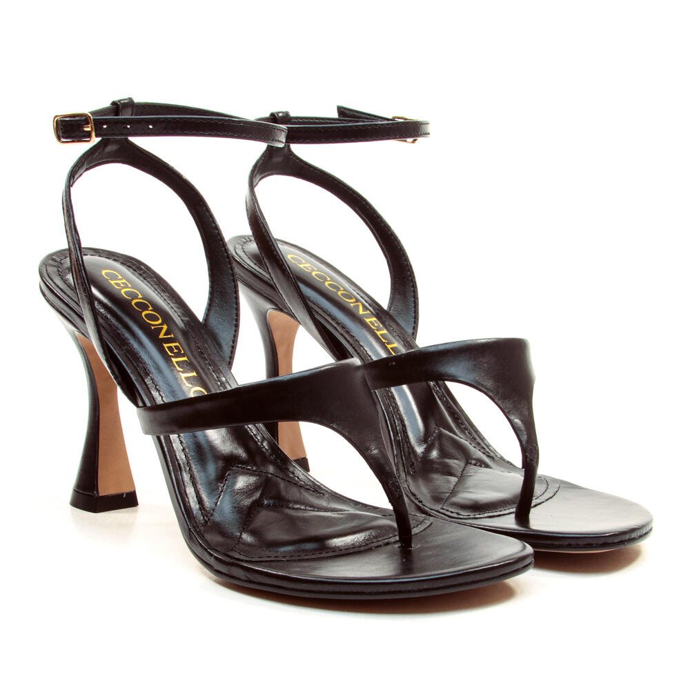 Sandália Couro Preto Salto Alto Cecconello 2794003-4 Preto 4