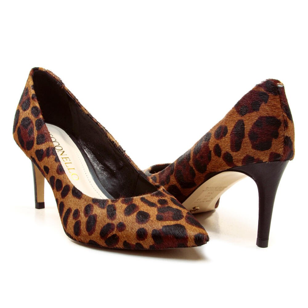 Scarpin Couro Onça Salto Fino Cecconello 1869012-53 Onça 5