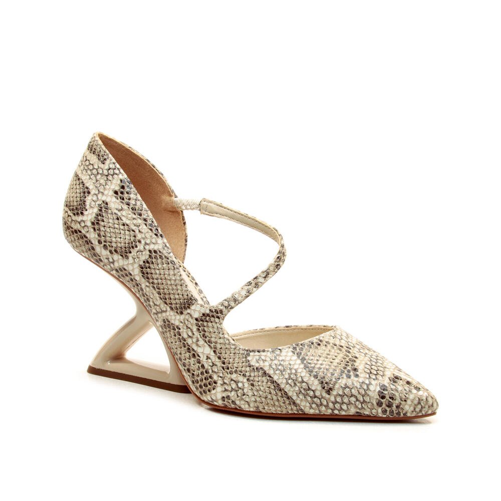 Scarpin Couro Off White Salto Alto Cecconello 2373009-11 Animal Print 2