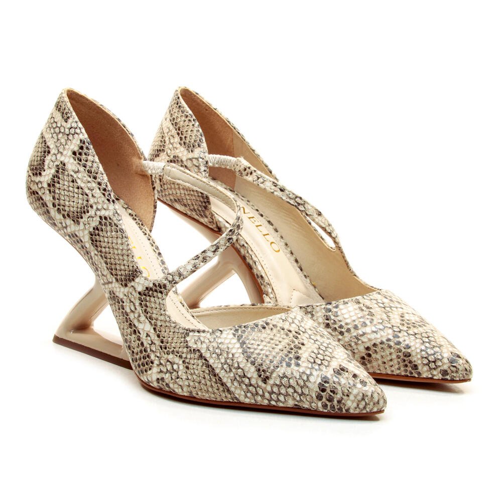 Scarpin Couro Off White Salto Alto Cecconello 2373009-11 Animal Print 4