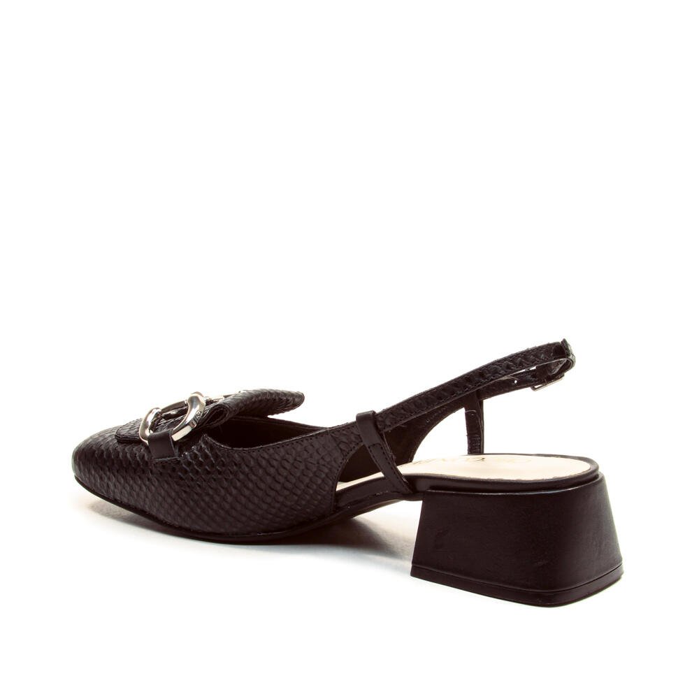 Slingback Couro Preto Salto Baixo Cecconello 2390001-23 Preto 3