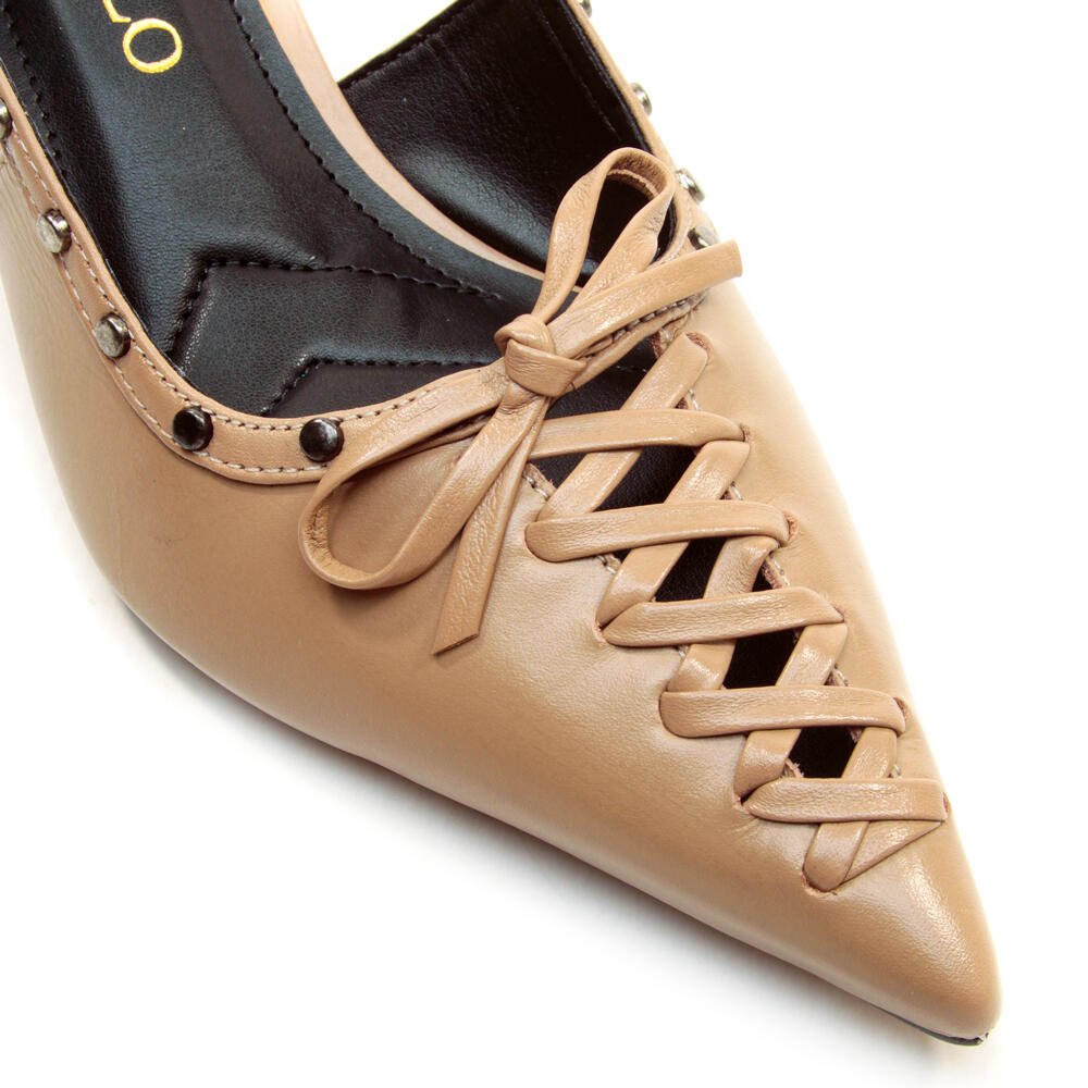 Slingback Couro Marrom Salto Baixo Cecconello 2393007-6 Marrom 5