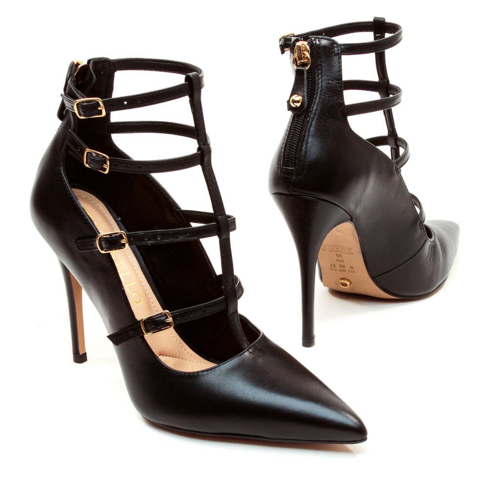 Scarpin Couro Preto Salto Alto Cecconello 2396011-4 Preto 4