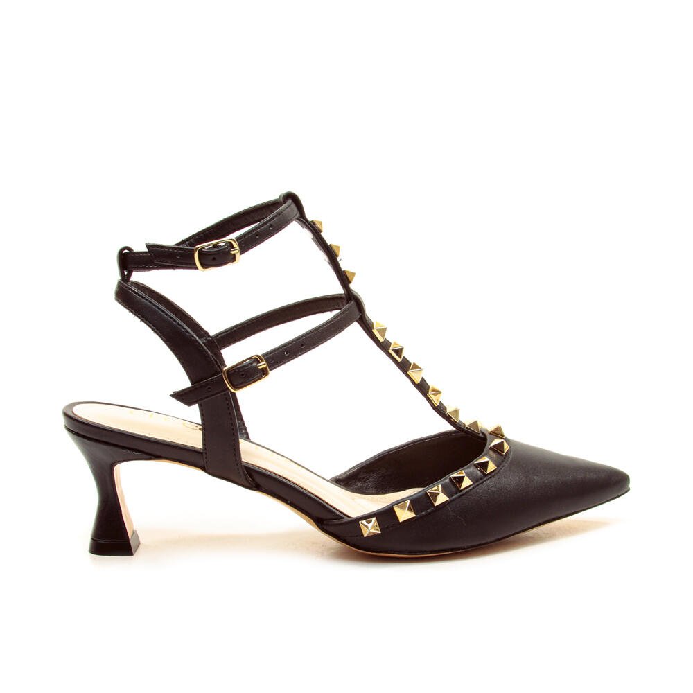 Slingback Preto Salto Médio Cecconello 2409002-15