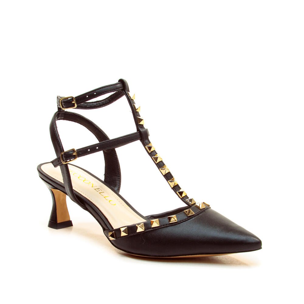 Slingback Preto Salto Médio Cecconello 2409002-15 Preto 2