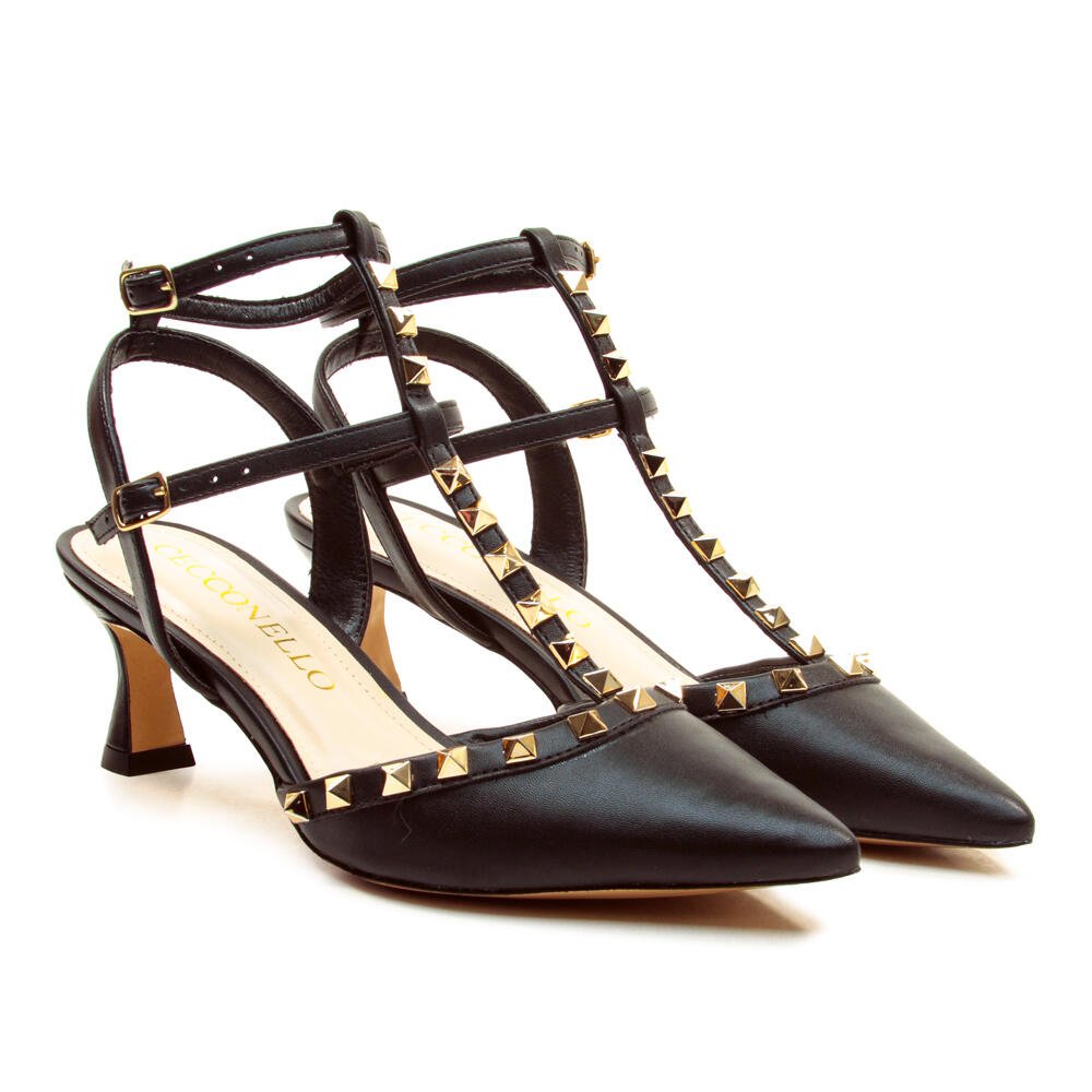 Slingback Preto Salto Médio Cecconello 2409002-15 Preto 4