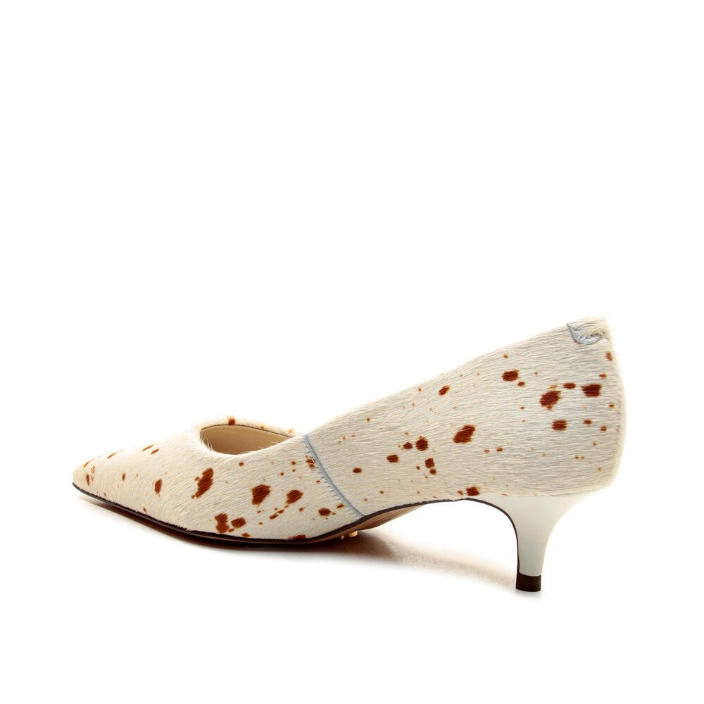 Scarpin Couro Pelo Branco Salto Baixo Cecconello 2629001-25 Branco 3