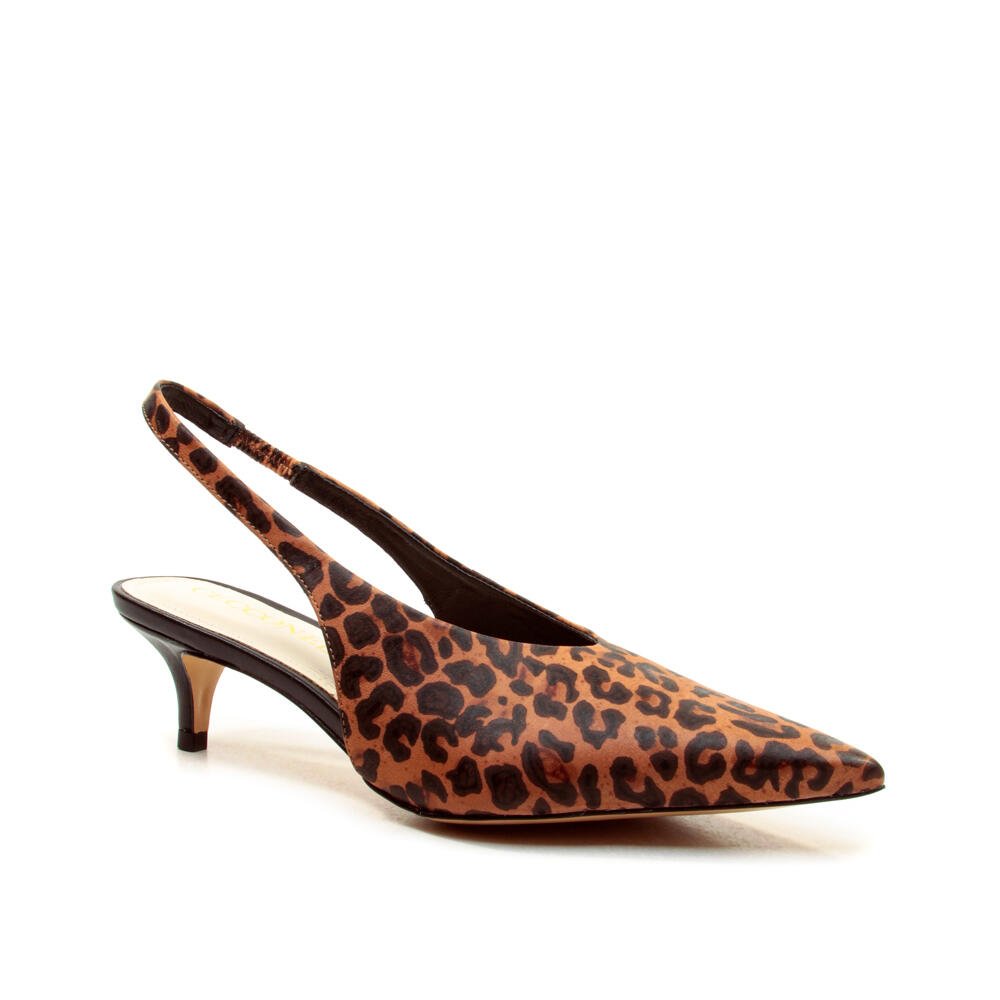 Slingback Couro Onça Salto Baixo Cecconello 2629002-13 Onça 2