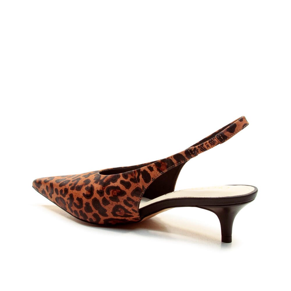 Slingback Couro Onça Salto Baixo Cecconello 2629002-13 Onça 3