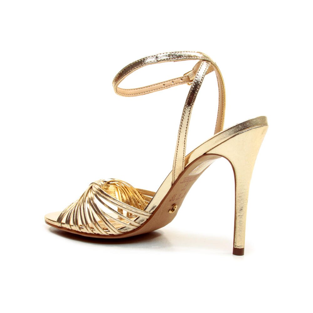 Sandália Couro Ouro Light Salto Alto Cecconello 2844003-4 Dourado 3