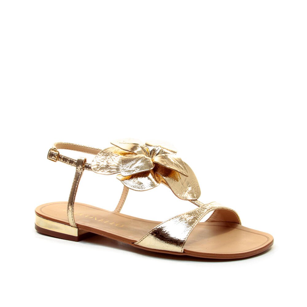 Rasteira Couro Ouro Light Cecconello 2724020-1 Dourado 3